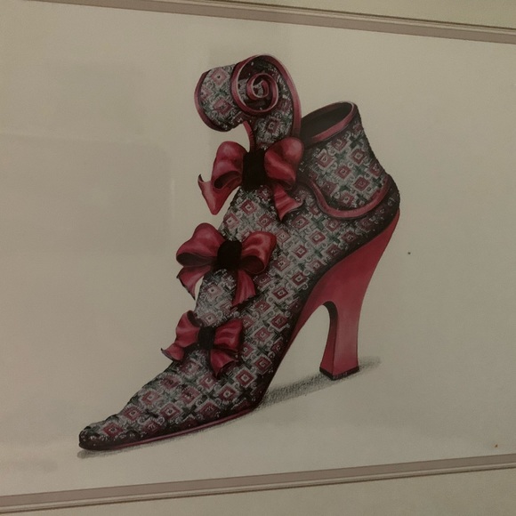 FIONA SAUNDERS Aimme Shoe (S614) Silver Rop golden framed Art in +++ con… - Picture 3 of 7
